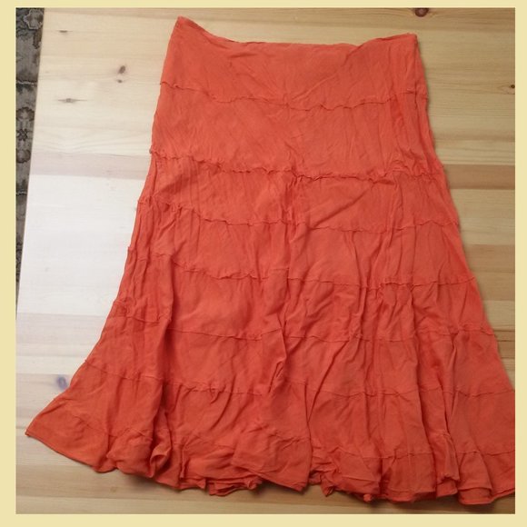 Orsay Orange Skirt Sz L EUR 40 - Picture 2 of 4